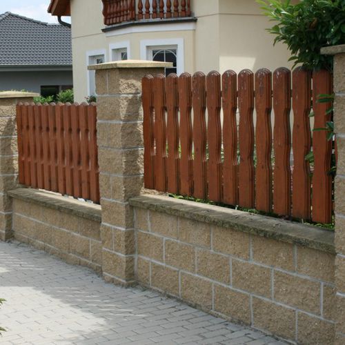 Stabzaun - 448W - KB BLOK - Garten / Holz / klassisch