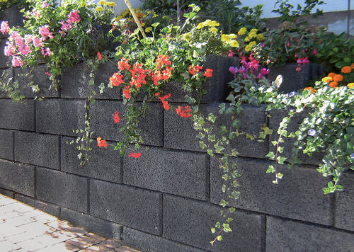 Hohler Betonstein - TERRASTO - Heinrich & Boch - für Stützmauer / für Gartenzäune / hochleistungsfähig