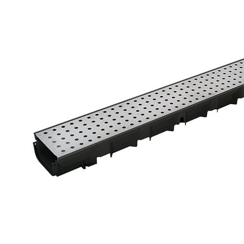 Gitter-Abflussrinne - PEGASUS PLUS ONE S - DAKOTA - Polypropylen / Edelstahlgitter / für Terrasse