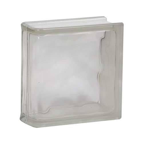 Quadratischer Glasbaustein - VET02-5004 - DAKOTA - Hochglanz / gewellt / glatt