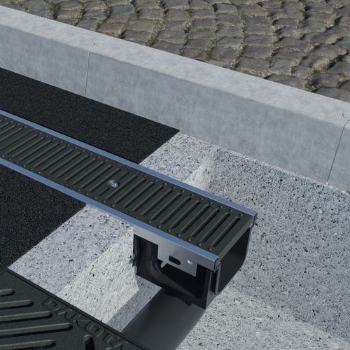 Gitter-Abflussrinne - TAURUS 130 - DAKOTA - Einzel / HDPE / Gusseisengitter