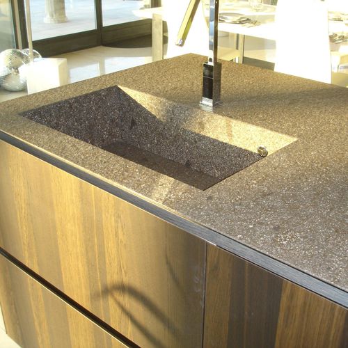 Steinarbeitsplatte - FUSION SINK - EURO PORFIDI - für Gewerbegebrauch / für Küche