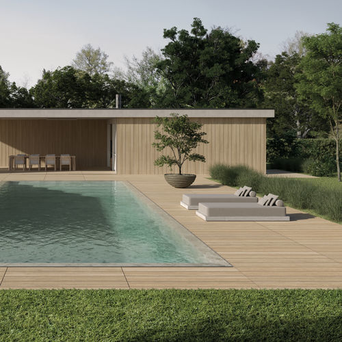 Holzfliesen - AMBRE - KRONOS CERAMICHE - in Naturoptik / für Außenbereich / für Poolrand
