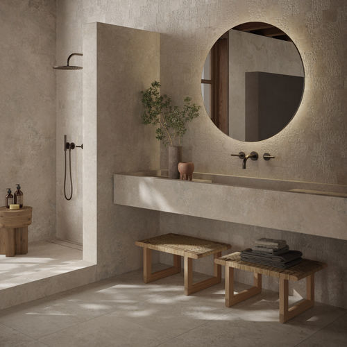 Travertin-Fliesen - TIBUR - KRONOS CERAMICHE - matt / Struktur / für den Innenraum