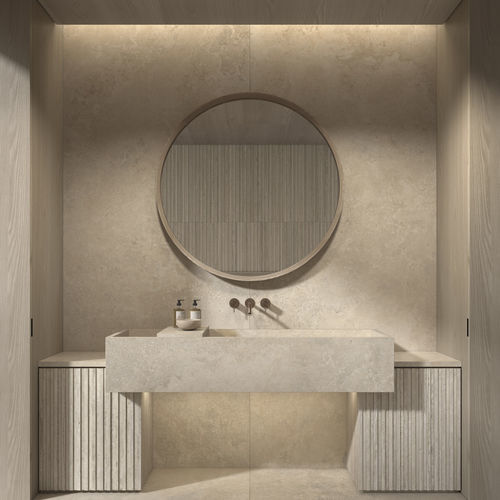 Travertin-Fliesen - AURUM - KRONOS CERAMICHE - Struktur / für den Innenraum / für Badezimmer
