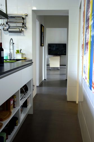 Moderne Küche - LUCEM Choc - AD LUCEM - Beton / Kochinsel / mit Griffen