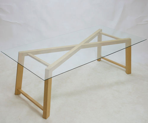 Moderner Tisch - BDSM CINDERELLA  - TEBIAN - Glas / Gestell aus Eiche / rechteckig