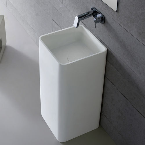 Bodenstehendes Waschbecken - PG44081 - PG Caststone - Mineralguss / quadratisch / modern
