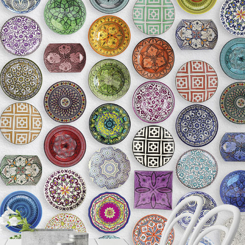 Moderne Tapete - CASABLANCA - Wallpepper - Zellulosefaser / Naturfaser / Motiv