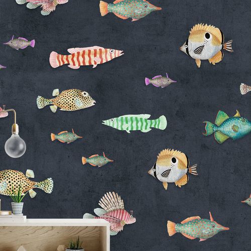 Moderne Tapete - AQUATICUS - Wallpepper - Zellulosefaser / Naturfaser / Tiermuster