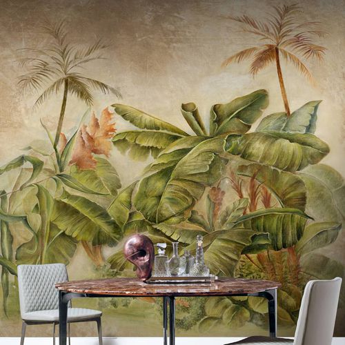 Moderne Tapete - BANANIER - Wallpepper - Zellulosefaser / Naturfaser / Naturmotiv