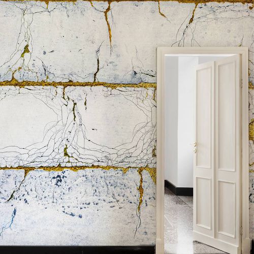 Moderne Tapete - KINTSUGI - Wallpepper - Zellulosefaser / Naturfaser / einfarbig