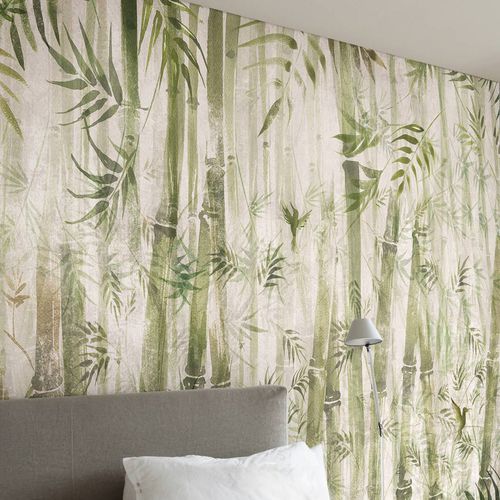 Moderne Tapete - BAMBOO - Wallpepper - Zellulosefaser / Naturfaser / Naturmotiv