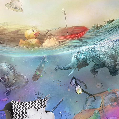 Moderne Tapete - H2O - Wallpepper - Zellulosefaser / Naturfaser / Kunstdruck