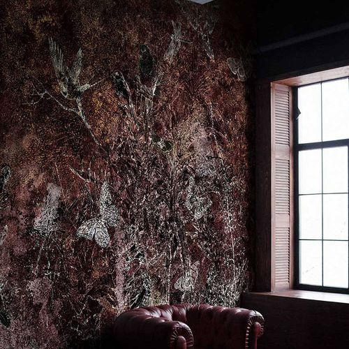 Moderne Tapete - NOCTURNO - Wallpepper - Zellulosefaser / Naturfaser / Tiermuster