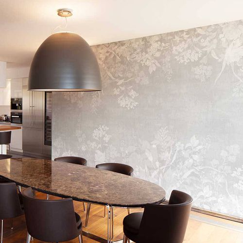 Moderne Tapete - UPSIDEDOWN - Wallpepper - Zellulosefaser / Naturfaser / Blumenmotive