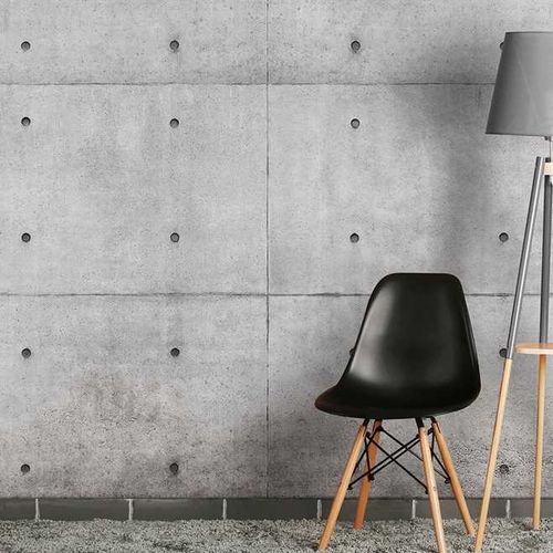 Moderne Tapete - BLOCK - Wallpepper - einfarbig / Betonoptik / grau