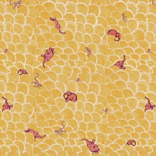 Moderne Tapete - SUNNY ELEPHANT / OP-14 - Wallpepper - Tiermuster / bedruckt