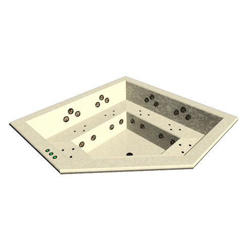 Einbau-Whirlpool - AWD - für Eckeinbau / Sechssitzer / Mosaik