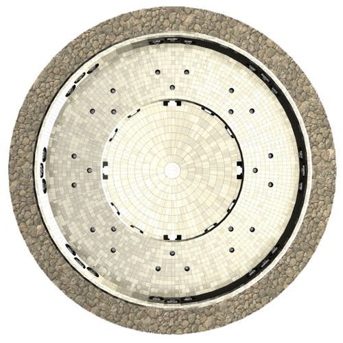 Einbau-Whirlpool - AWD - rund / 8 Plätze / Mosaik