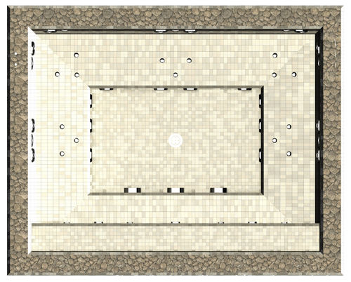 Einbau-Whirlpool - AWD - rechteckig / Fünfsitzer / Mosaik