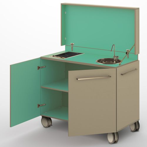 Küchenelement auf Beinen - AERY 1200+VTR+LAV - Indaf sas - unabhängig / auf Rollen / für Außenküche