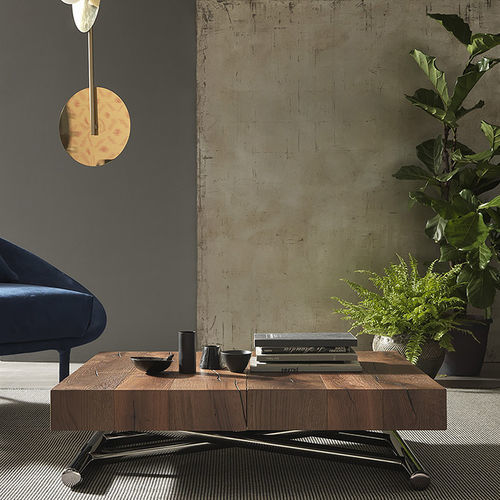 Moderner Couchtisch - CALYPSO - altacom italia - Holz / melaminbeschichtet / Gestell aus Metall