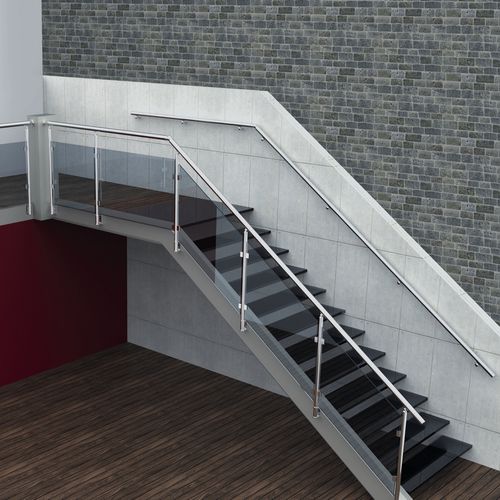 Aluminium-Geländer - Europa Profil Aluminium SA - Glasplatten / für den Innenraum / für Treppen
