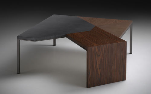 Moderner Couchtisch - ANGLE - PINTON SAS - Eiche / Nussbaum / Rosenholz