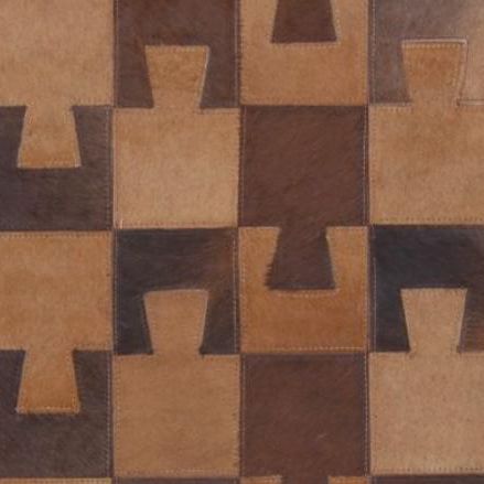 Moderner Teppich - PUZZLE - Nash Andrea - geometrisches Muster / Kuhfell / handgemacht