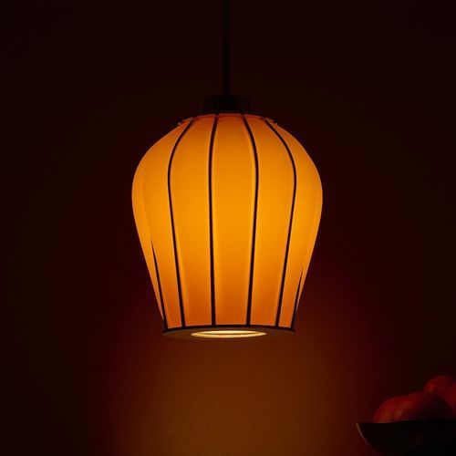 Hängelampe - SKY LANTERN APRICOT - MYDRIAZ - Nickel / poliertes Messing / sandgestrahltes Glas