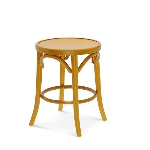 Klassischer Hocker - 9739 - Fameg - Buche / Gestell aus Holz / rund