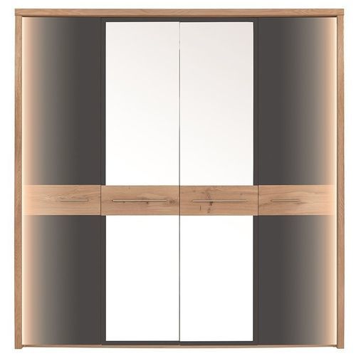 Moderner Kleiderschrank - Tivoli - Fameg - Holz / mit Schwingtür / mit integrierter Beleuchtung