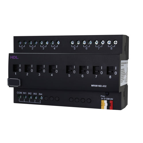 Schaltaktor für Hausautomationssystem - HDL-MR0816D.432 - HDL Automation Co., Ltd - DIN-Schiene / für Privatgebrauch / für Gewerbegebrauch