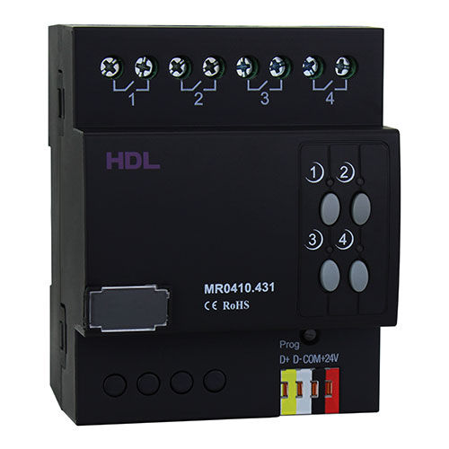 Schaltaktor für Hausautomationssystem - HDL-MR0410.431 - HDL Automation Co., Ltd - DIN-Schiene / für Privatgebrauch / für Gewerbegebrauch