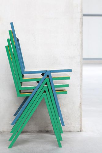 Moderner Stuhl - By Muller Van Severen - valerie_objects - für den Innenraum / Aluminium / stapelbar