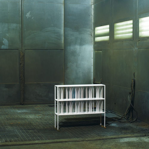 Niedriges Bücherregal - MILLE RIGHE - da - modern / Metall / weiß