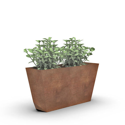 Pflanzkübel / galvanisiertem Stahl - Cleo - Bottega 7 - COR-TEN®-Stahl / Trapez / modern