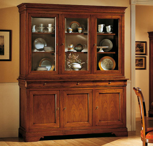 Klassischer Geschirrschrank - 600 - Crestan snc di Crestan Giovanni e Angelica - Holz / Glas