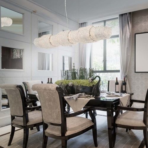 Moderner Kronleuchter - MV2024 SPOSA LINEAR - Alan Mizrahi Lighting - Kristall / Metall / 8 Glühbirnen