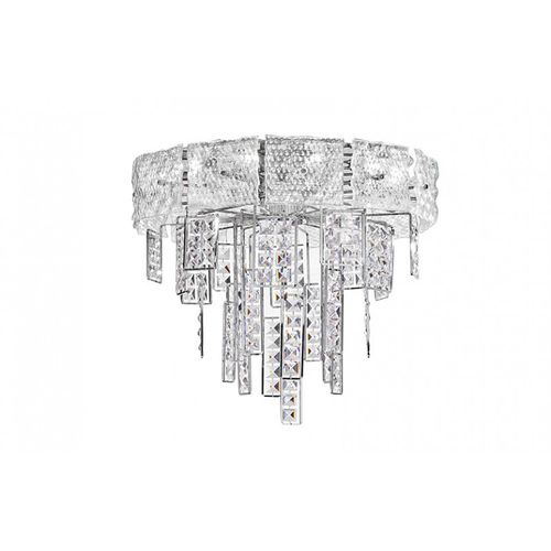 Moderner Kronleuchter - SJ2179 CRYSTALLINE FLUSH - Alan Mizrahi Lighting - Kristall / Metall / 10 Glühbirnen