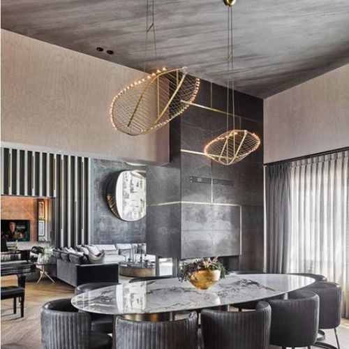 Moderner Kronleuchter - IQ2185 FIELTEBEK - Alan Mizrahi Lighting - Metall / Glas / 1 Ebene