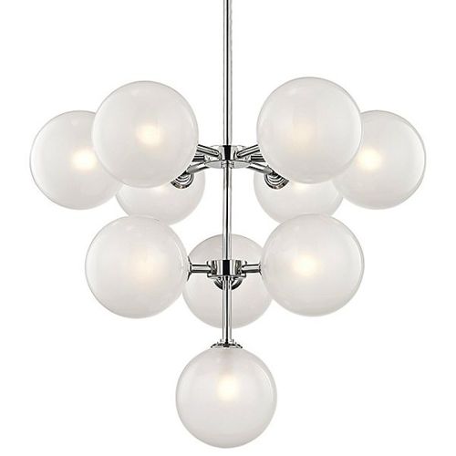 Moderner Kronleuchter - JR1980 ASHLEIGH - Alan Mizrahi Lighting - Glas / Stahl / 10 Glühbirnen