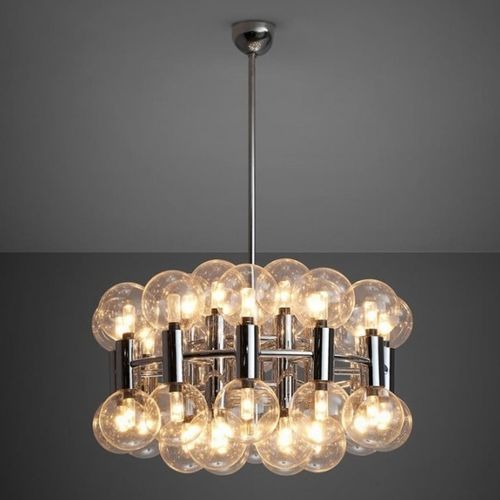 Moderner Kronleuchter - JR2024 MOTOKO ISHII - Alan Mizrahi Lighting - Glas / Chrom / mit Kugeln