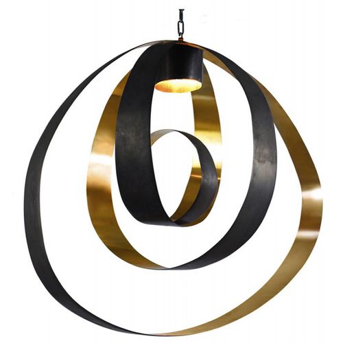 Hängelampe - KA1857 RIBBON ROUND - Alan Mizrahi Lighting - Messing / modern / mit Kabel