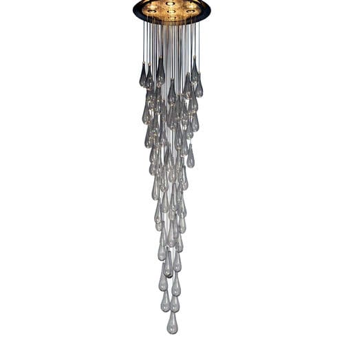 Moderner Kronleuchter - AM2212 DOME RAINDROP - Alan Mizrahi Lighting - Glas / Metall / Perlen