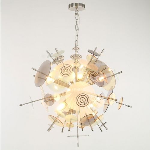 Moderner Kronleuchter - JR2013 CONFETTI - Alan Mizrahi Lighting - Glas / Edelstahl / LED