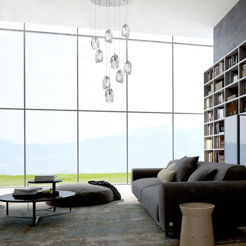 Moderner Kronleuchter - AM1142 DIFFI - Alan Mizrahi Lighting - Glas / Metall / Halogen