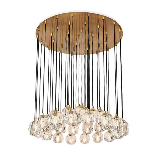Moderner Kronleuchter - AM8122 BOULE SHOWER - Alan Mizrahi Lighting - Kristall / Messing / 1 Ebene