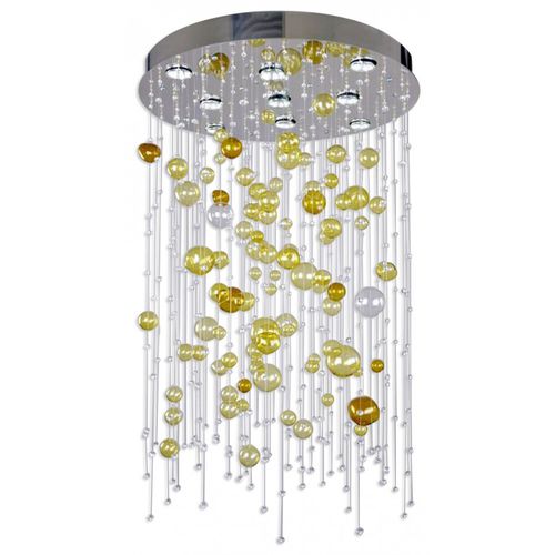 Moderner Kronleuchter - IQ2138 ORBIS CRYSTAL - Alan Mizrahi Lighting - Kristall / Metall / Wasserfall